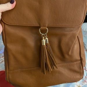 Faux leather backpack